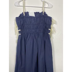 Women's Blue Sleeveless Dress Size L 100% Cotton thumbnail 6