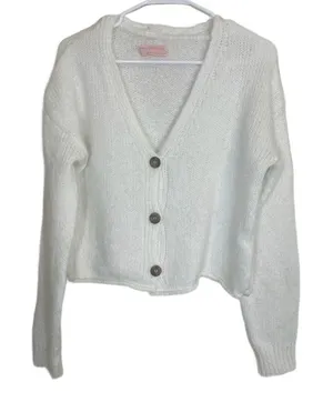 Urban Outfitters Kai White cropped cardigan boxy cardigan size Small petite‎ thumbnail 1