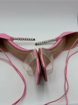 Azalea Wang Pink Lace-Up Crystal-Heel Sandals thumbnail 10