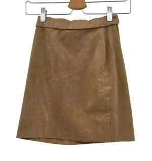 Aritzia Wilfred Free Vegan Suede Tan‎ Straight Skirt Size 2 thumbnail 1