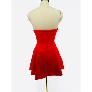 New! Amanda Uprichard Romilly Strapless Mini‎ Dress Hot Coral Red Sz Small $229 thumbnail 5