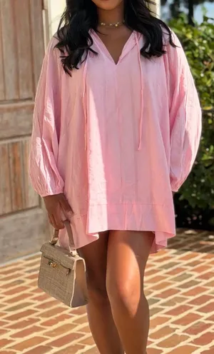 Artisan balloon GiGiO sleeve mini tunic dress, pink size L thumbnail 1