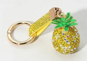 Bling Studded Pineapple Keychain / Bag Charm Yellow thumbnail 1