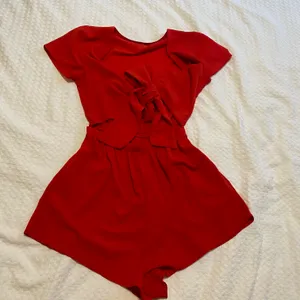 White Fox Red Tie Front Romper thumbnail 2