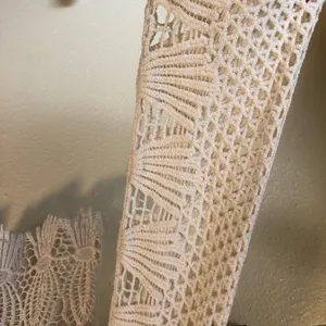 Rebellion NEW Cream Cotton Crochet Long Sleeve Sweater M thumbnail 5
