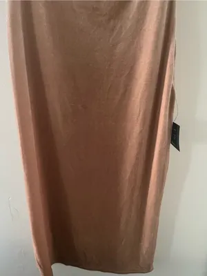 Lulus Blush Pink Velvet Puff Sleeve Midi Dress Large Lace Coquette Babydoll NWT thumbnail 3