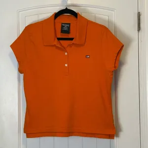 Polo Jeans Co Shirt XL VTG Ralph Lauren Womens Crop Short Sleeve Flag Logo Polo thumbnail 2