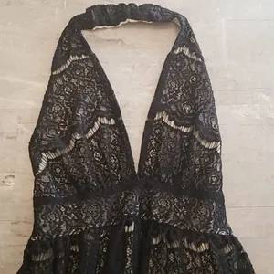 💕AUDREY 3+1💕 Black Lace Halter Dress - Boho Medium M thumbnail 3