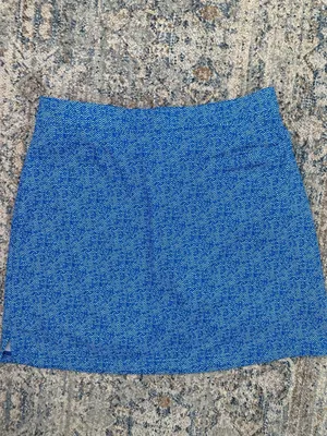 Peter Millar Blue Herringbone Print UPF 50+ Golf Skort Skirt thumbnail 6