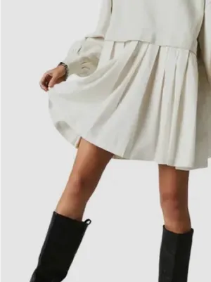 Women Oversized Sweatshirt Dress Patchwork Crewneck Long Sleeve Flowy Pleated thumbnail 5