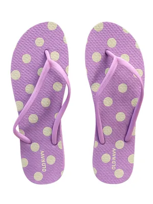 Old Navy Flip Flops Women’s US 9 Lavender White Polka Dot Thong Sandals thumbnail 2
