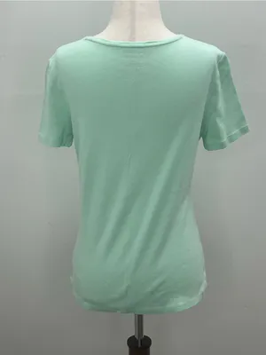 Talbots Tee Womens Mint Green Short Sleeve 100% Pima Cotton Basic Top Small thumbnail 3