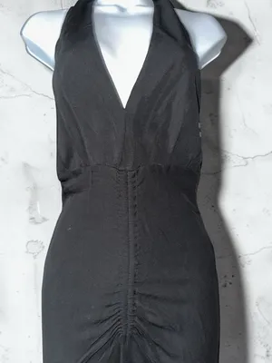 IRO- Rubini Halter Ruched Maxi Dress in Black Size XS thumbnail 7
