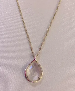 Kendra Scott crystal drop silver tone necklace thumbnail 2