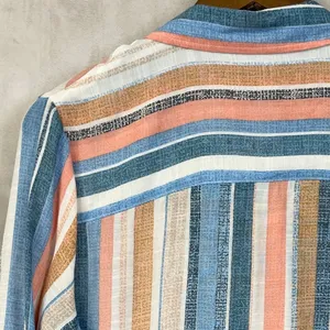 Beachy Striped Button‎ Front Shirt Women Medium Coastal Preppy Resort thumbnail 5