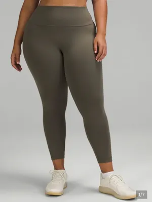 Lululemon Dark Olive High-Rise Wunder Train Leggings 23” Sz 4 thumbnail 1