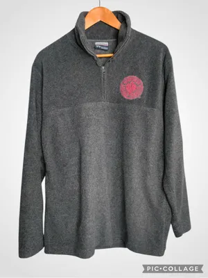 Louisiana Ragin Cajun’s Weatherproof Gray Quarter-Zip Pullover Small thumbnail 1