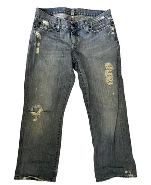 Abercrombie & Fitch crop Jeans Size 8‎ Distressed thumbnail 1