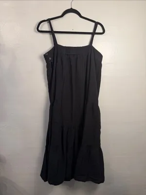 Jenni Kayne Black Sleeveless Tiered Midi Dress Size Medium thumbnail 7