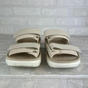 Vionic Renewal Recovery Slides Sandals Womens 9 Men 7.5 Beige 2-Strap Hook Loop thumbnail 7