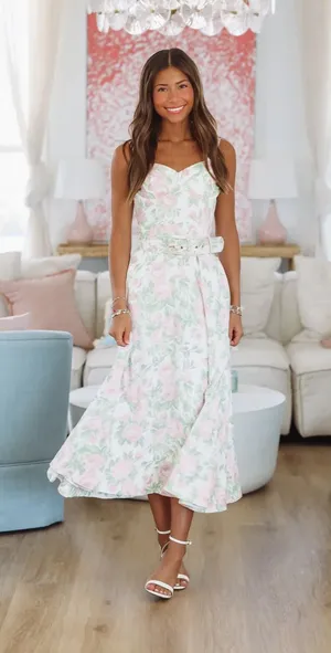 Hazel and Olive Hibiscus Maxi Dress - Rose Pink thumbnail 2