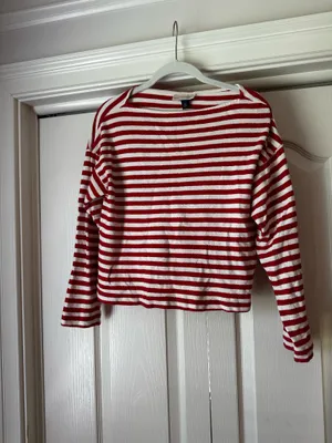 Universal Thread red and white striped long sleeve top thumbnail 3