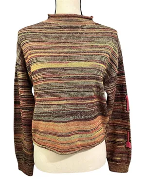 The Upside Women's Multicolor Stripe Rolled Neck Sweater Sz XXS/XS Cozy Soft thumbnail 1