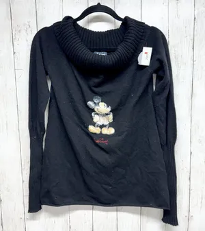 Vintage Walt Disney Sweater Women Sz Medium Black Graphic Long Sleeve Turtleneck thumbnail 1