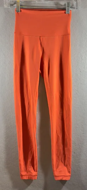 458 | Lululemon Womens 2 High Rise 25" Inseam Athletic Leggings Orange‎ thumbnail 1