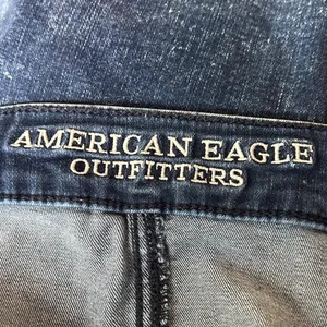 American Eagle Outfitters‎ Dark Blue Denim Mini Skirt Stretch Size 12 thumbnail 4
