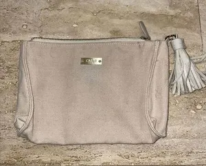 CHLOE PARFUM Canvas Pouch Bag Zipper‎ Beige Small Toiletry Make Up thumbnail 1