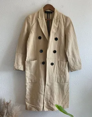 ZARA Women Double Breasted Coat Size M thumbnail 12