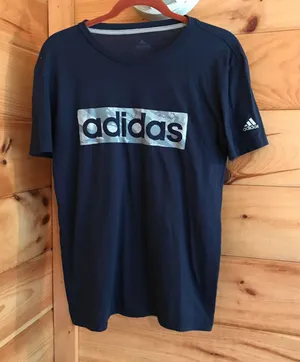 Adidas NAVY BLUE  SPELLOUT LOGO GRAPHIC TEE BASIC CLOSET ESSENTIAL thumbnail 1