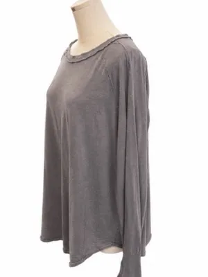 We the Free Gray Oversized Long-Sleeve Tunic Top with Thumbholes Size Medium thumbnail 2