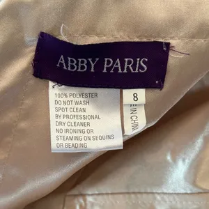 Abby Paris Lace Rhinestone Pearl Strapless Mini Dress Party Cocktail Prom Size 8 thumbnail 8