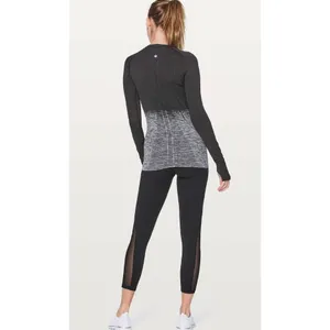 Lululemon Women's Swiftly Tech Long Sleeve Crew Black Grey Ombre Top Size 8 thumbnail 2