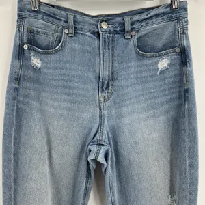 American Eagle‎ Mom Jeans Women's 8 Short Distressed High Rise Straight Leg Blue thumbnail 4