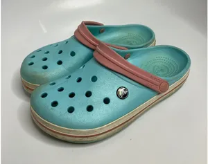Crocs Crocband Clogs Women Size 8 Blue Pink Fair Sporty Slip On Sandals thumbnail 1
