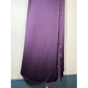 Birdy Grey One Shoulder Maxi Dress Purple Satin Slit Gown Bridesmaid Small thumbnail 9