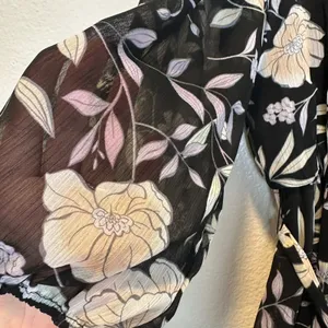 Calvin Klein Womens-XL Long Sleeve Dress with Belt & Teirs Black Floral‎ thumbnail 16