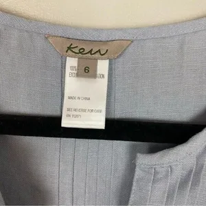 Jigsaw Kew 100% linen dress baby powder blue coastal grandma beach vacation sz 6 thumbnail 2