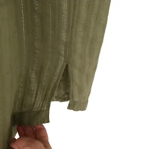 Anthropologie pin tuck moss green & metallic shirt dress S‎ thumbnail 8
