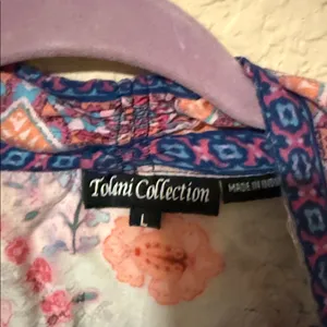Tolani Multicolor Floral Kimono size large thumbnail 2