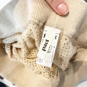 Pact Womens Sandshell Beachside Crochet Knit Beach Pants Tan Beige Small thumbnail 2