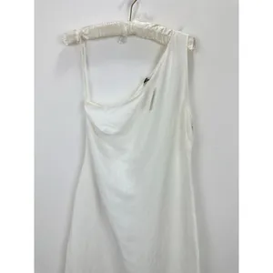 Madewell One Shoulder Midi Dress Linen Blend Lighthouse Minimalist US 4 NWT thumbnail 7