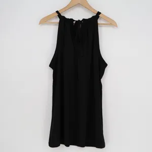 Wiholl Mini Dress Womens XL Black Stretch Pleated Drawstring Neck Sleeveless thumbnail 5