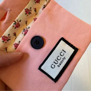 Gucci Beauty Pink Cotton Mini Bag Cosmetic Case Xtra Small thumbnail 7