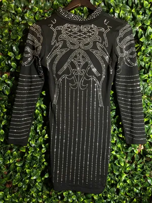 Rhinestone Boutique Dress Size Medium Black thumbnail 2
