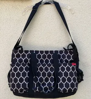 Skip Hop Duo Signature Black White Tote Stroller Bag thumbnail 1