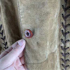 Vintage Wilsons Leather Maxima Brown Suede Trench Coat with Braided Accents thumbnail 7